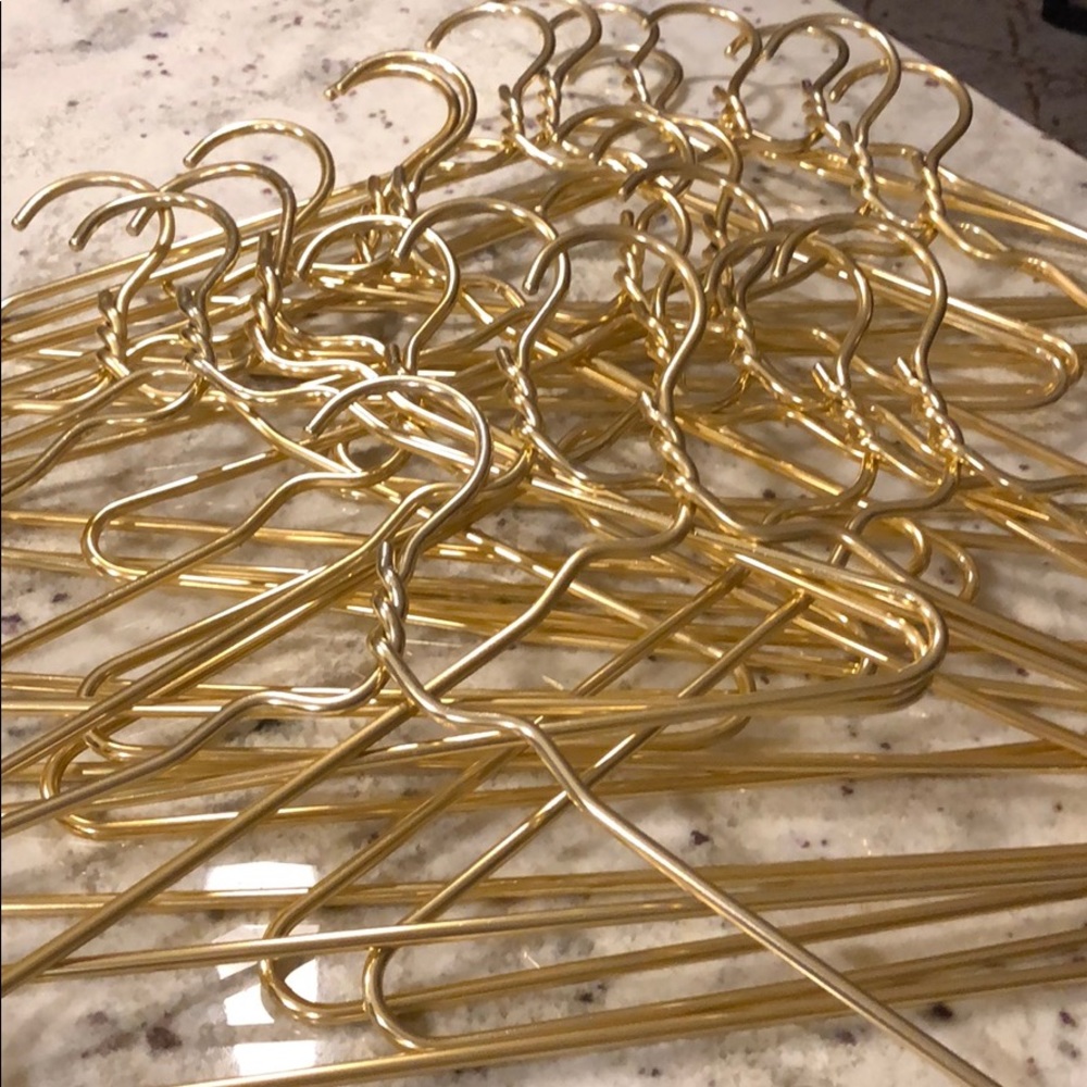SOLD SOLD!!DOZEN GOLD TONE CUSTOM CLOTHES HANGERS